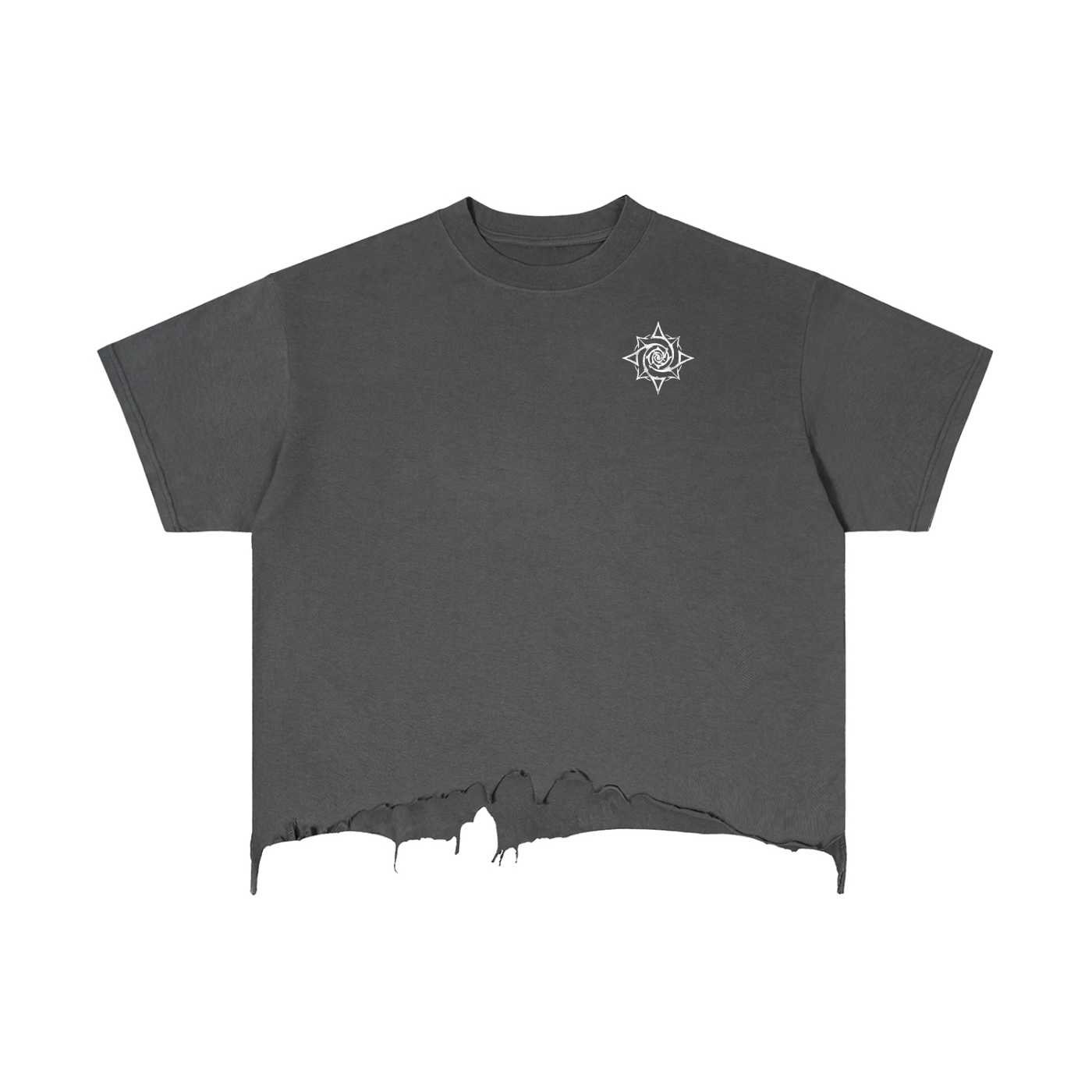 Vintage Wash Boxy Distressed Hem T-Shirt